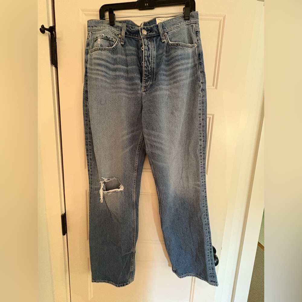Rag & Bone Alex High Rise Straight Blue Jeans - Denim - Size 32 NWT